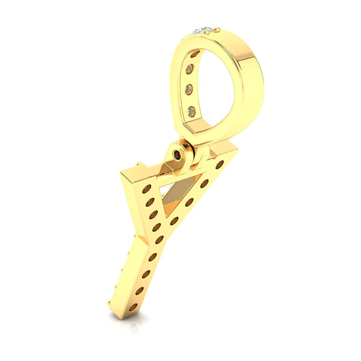 Alphabet Y-letter single row pendant 3D print model_9