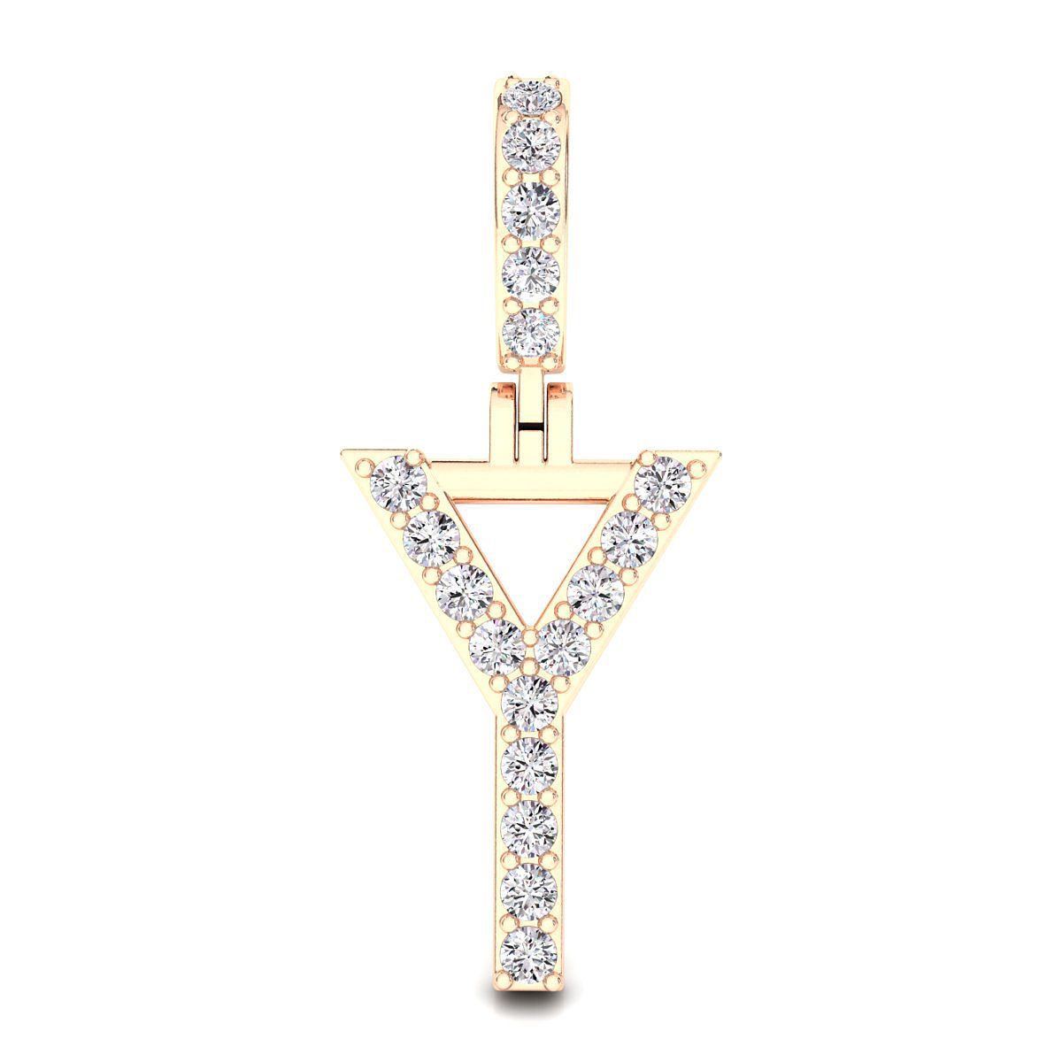 Alphabet Y-letter single row pendant 3D print model_2