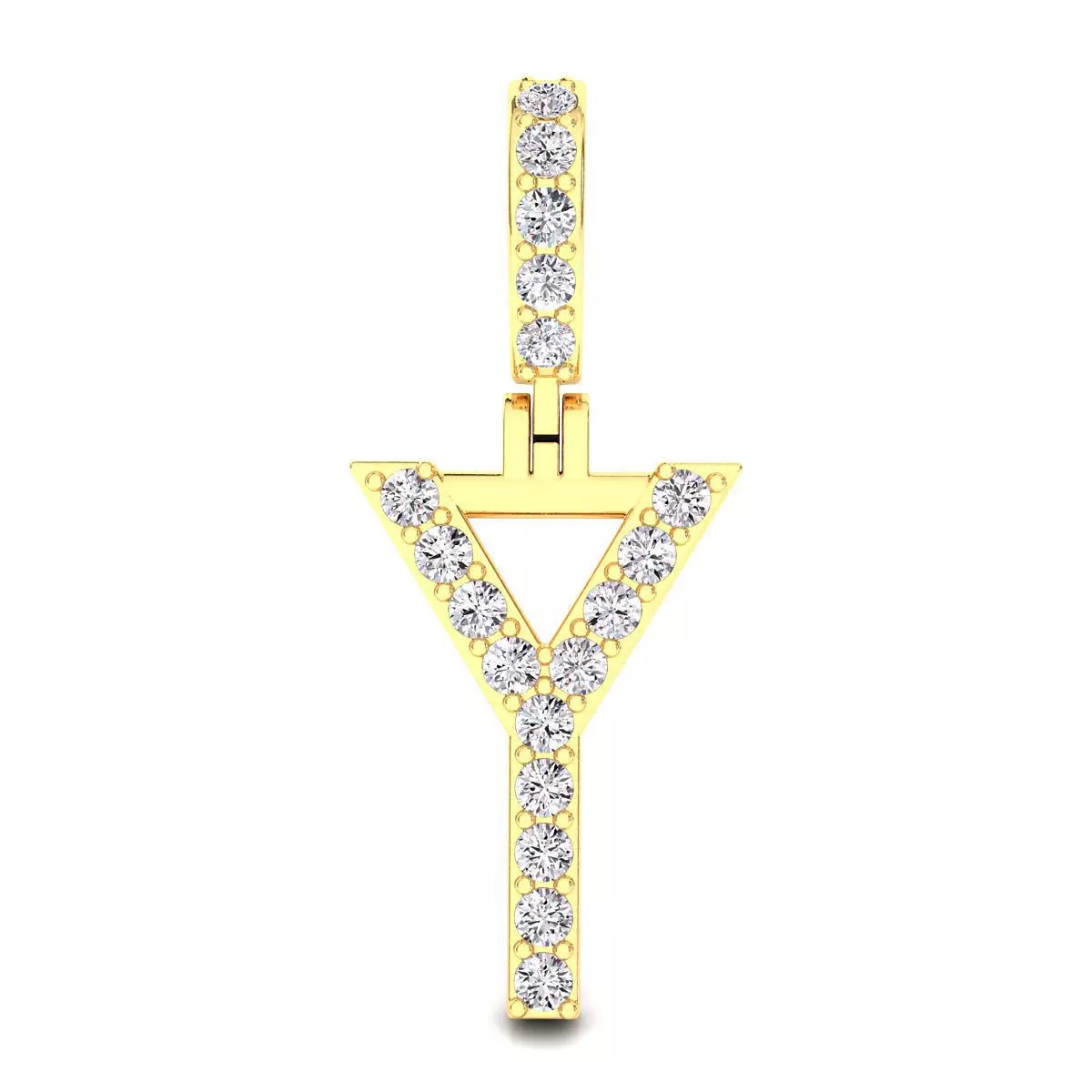 Alphabet Y-letter single row pendant 3D print model_0