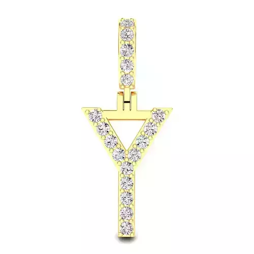 Alphabet Y-letter single row pendant