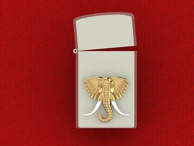 zippo lighter with elephant head 3D print model