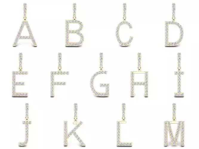 A to Z Collection-2 letter pendant gold with diamonds