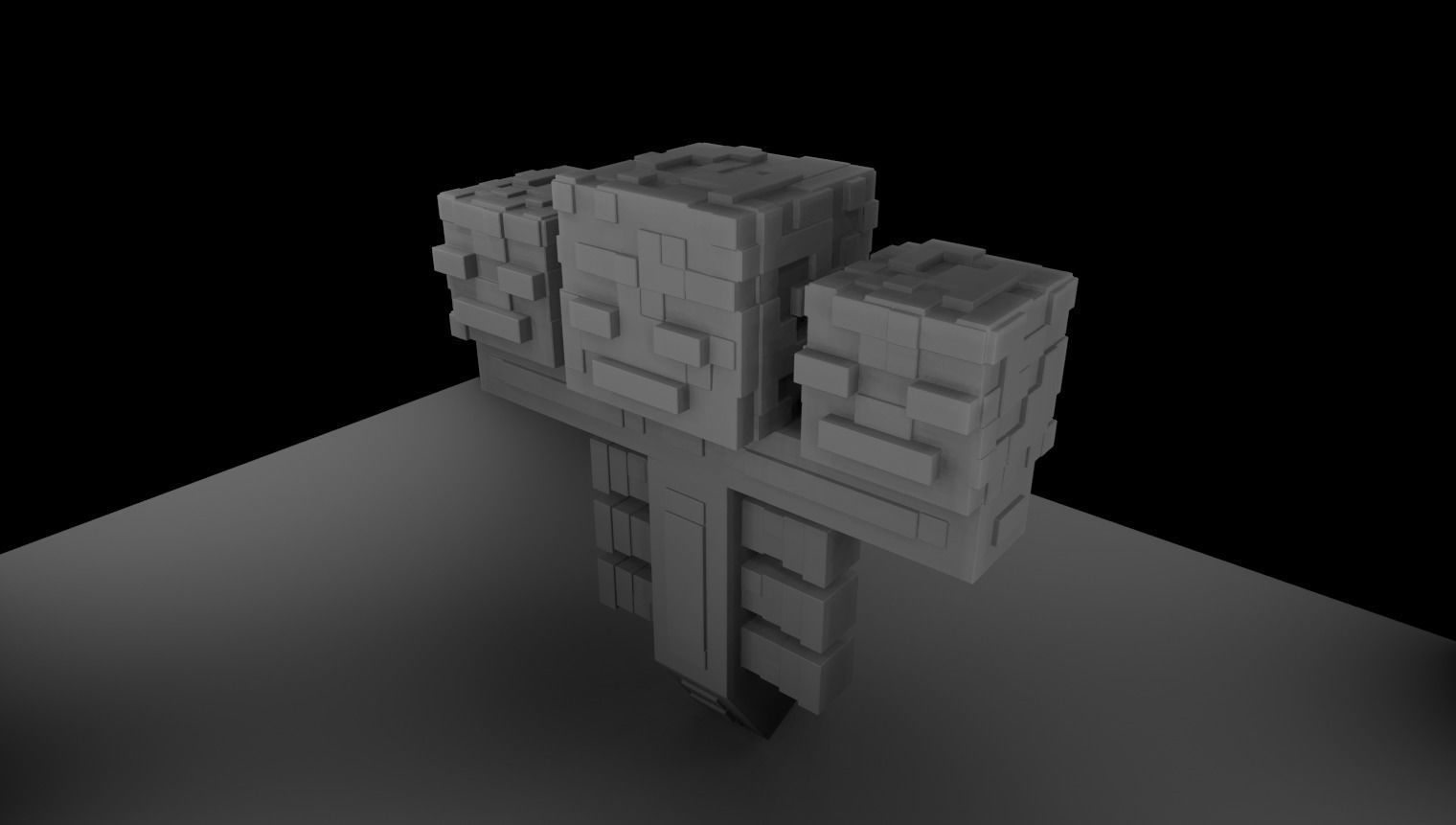 Beautiful Wither Minecraft made in Blender 3D Free 3D model_2