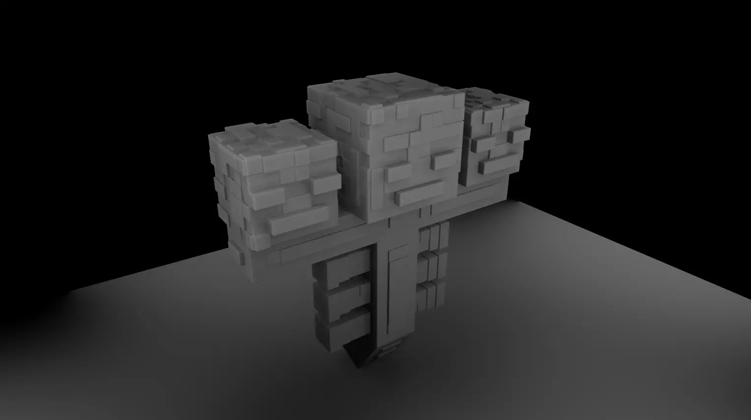 Beautiful Wither Minecraft made in Blender 3D Free 3D model_0