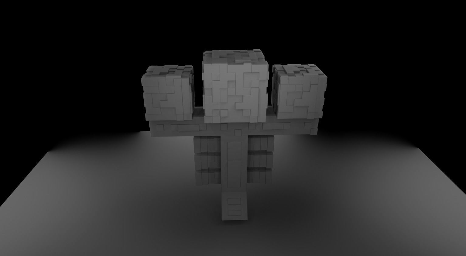 Beautiful Wither Minecraft made in Blender 3D Free 3D model_3