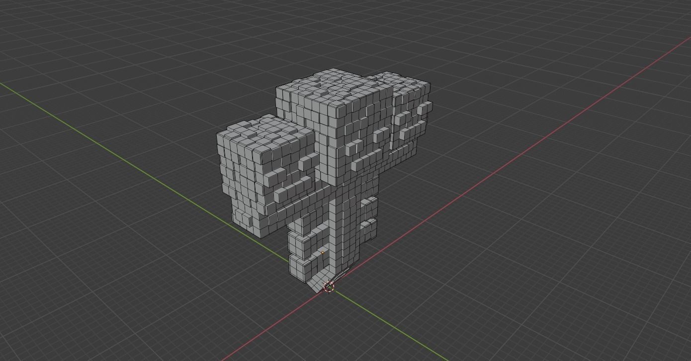 Beautiful Wither Minecraft made in Blender 3D Free 3D model_5