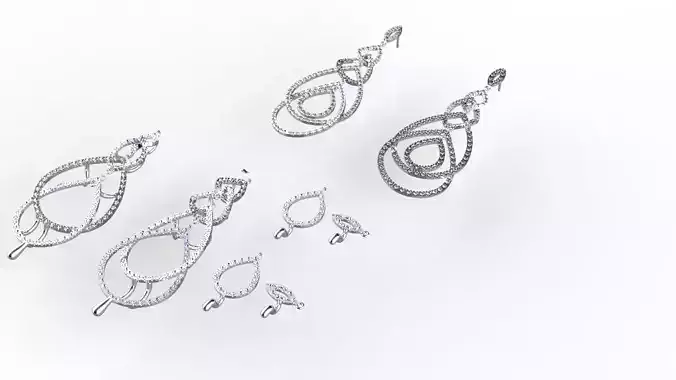 earring set gold and diamonds