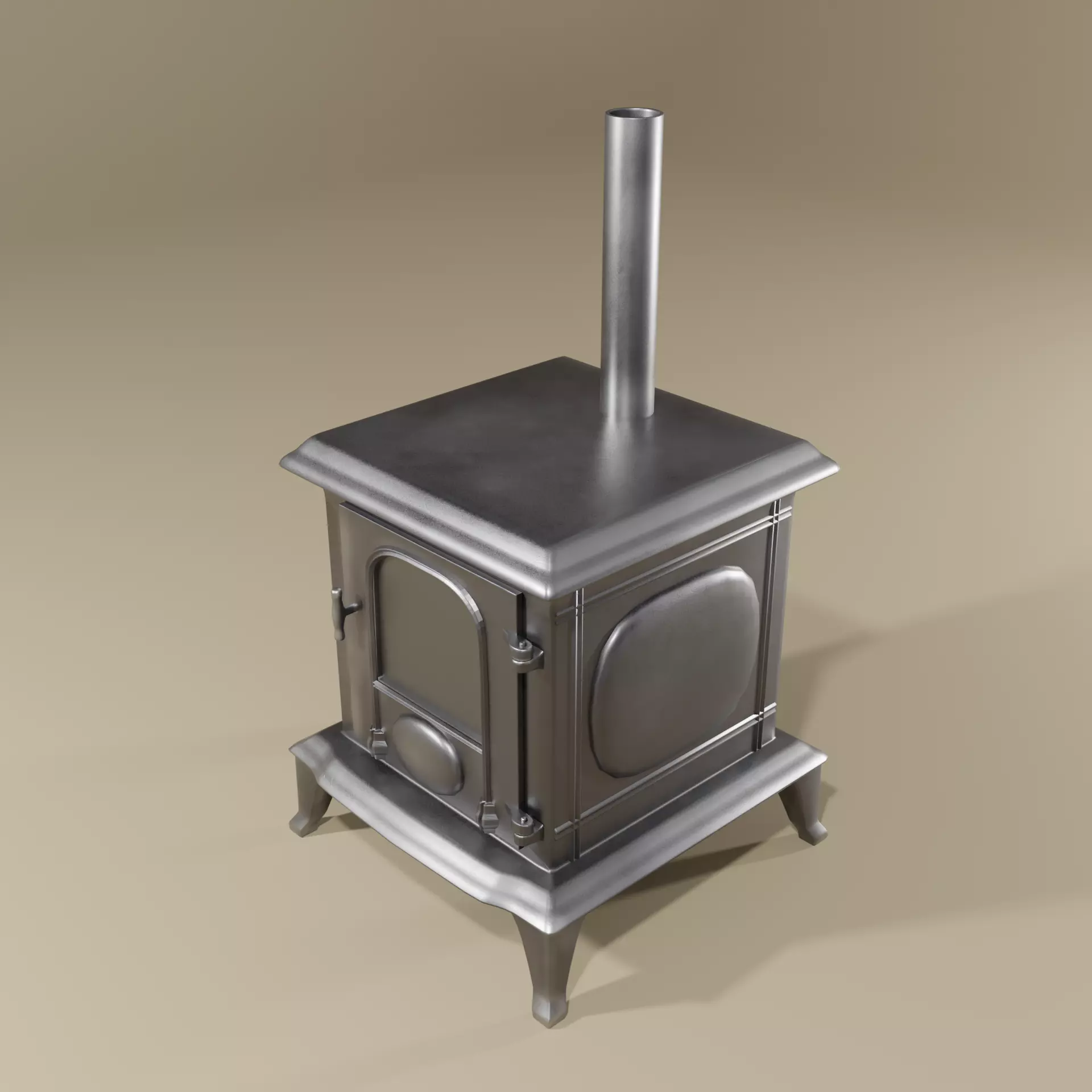 potbelly stove 3D model_0