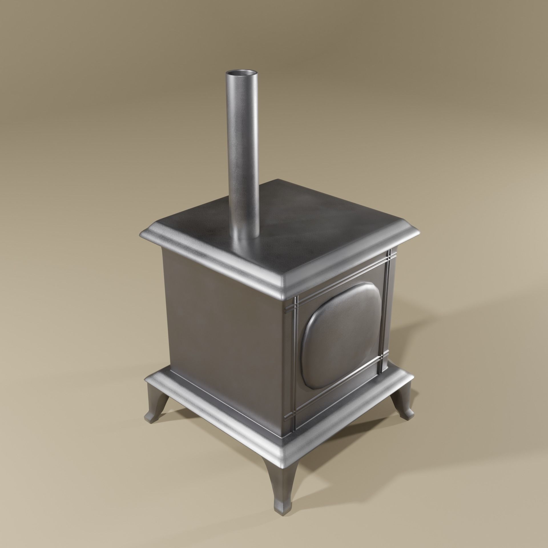 potbelly stove 3D model_2