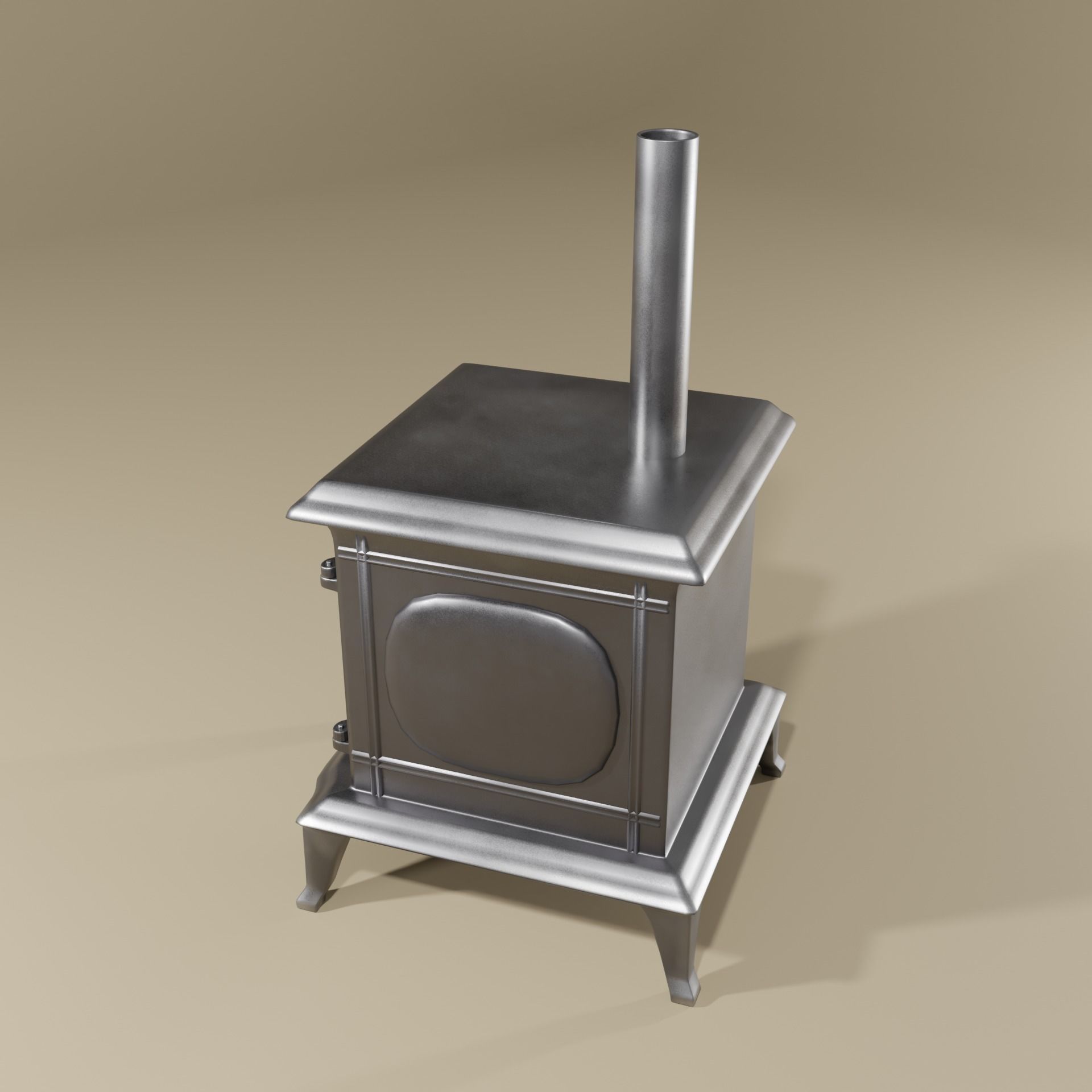 potbelly stove 3D model_4