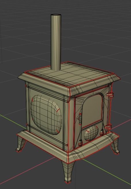 potbelly stove 3D model_9