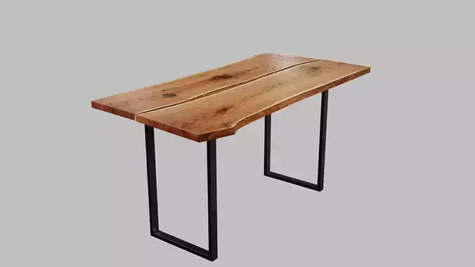 Wood Slab Table 3D model