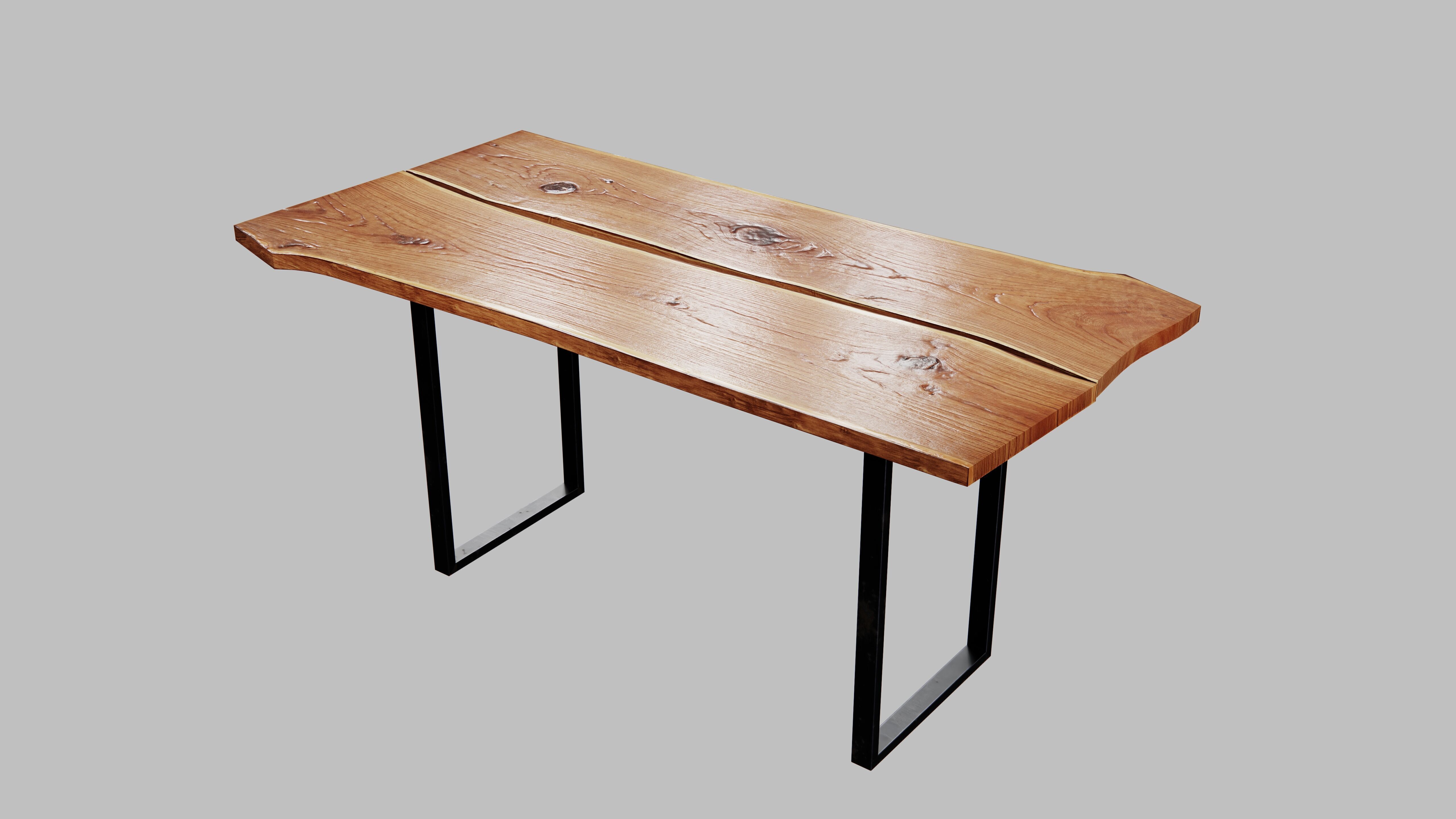 Wood Slab Table 3D model_14