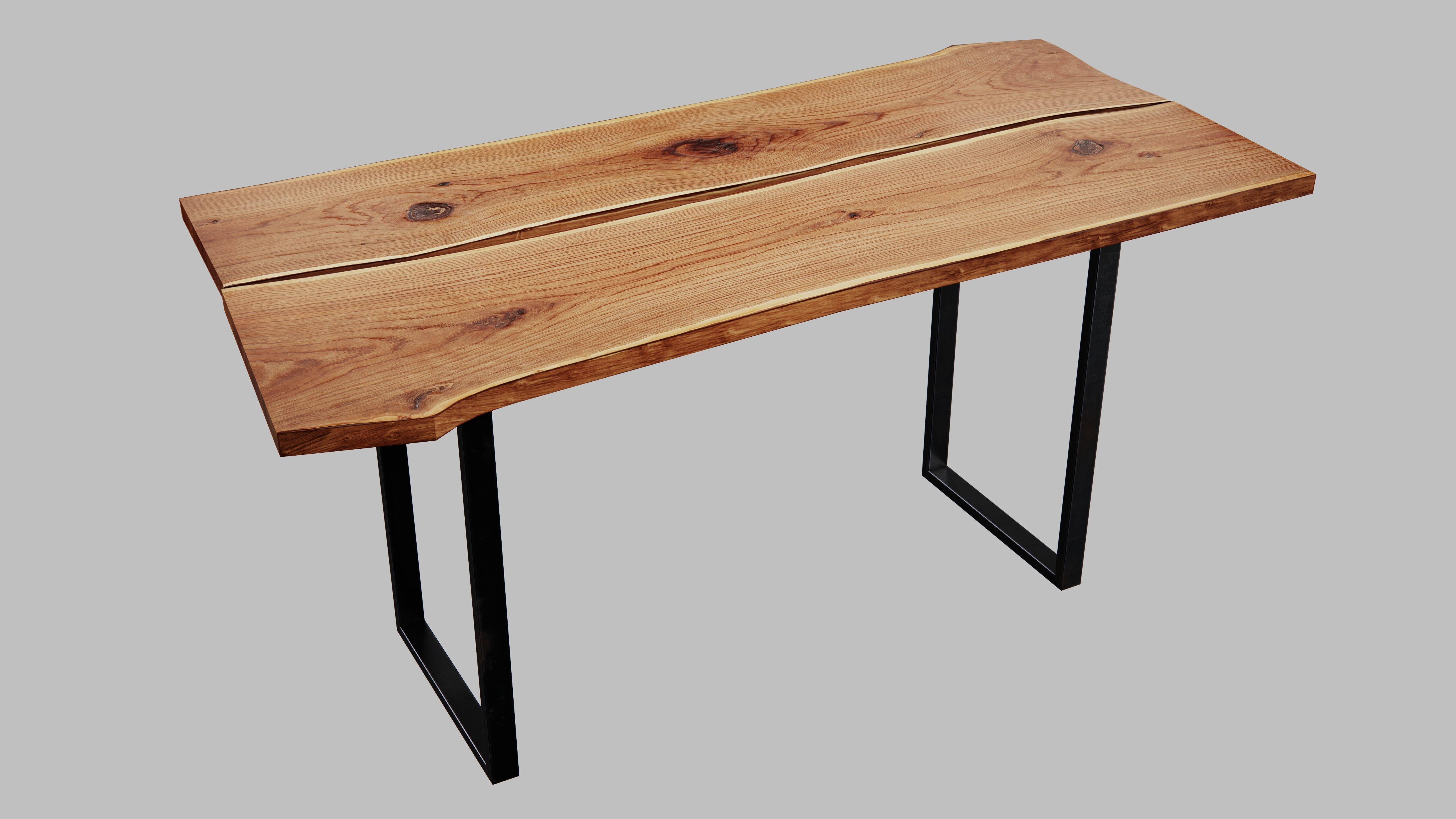 Wood Slab Table 3D model_15