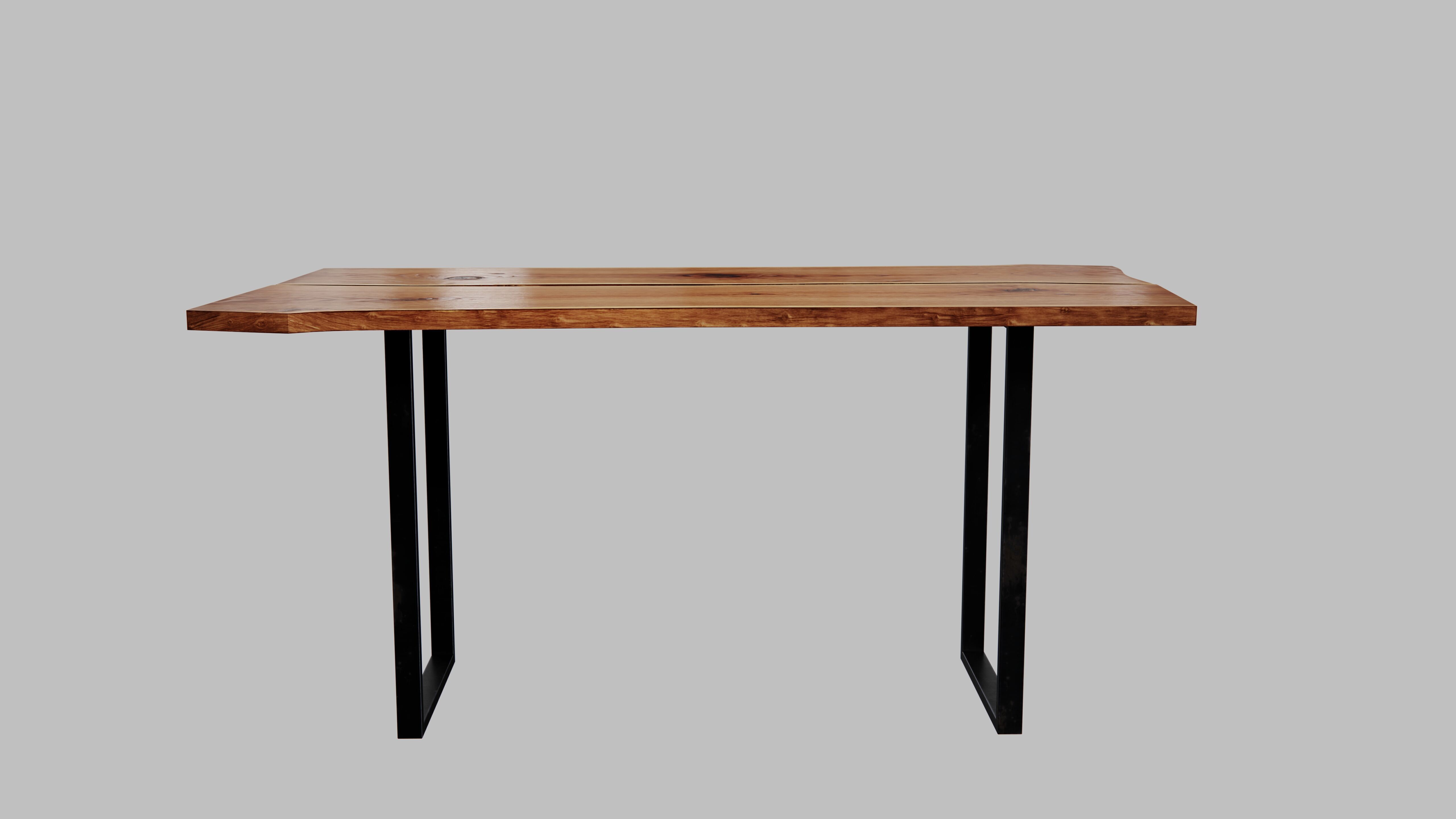 Wood Slab Table 3D model_1