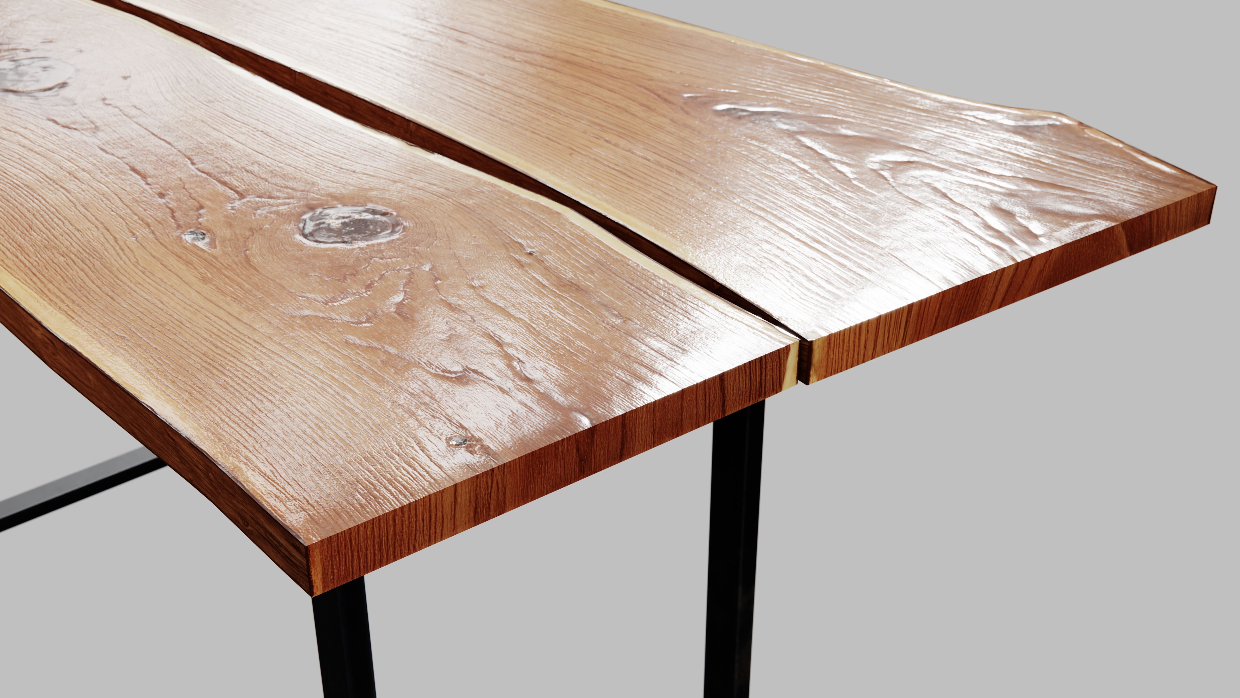 Wood Slab Table 3D model_16