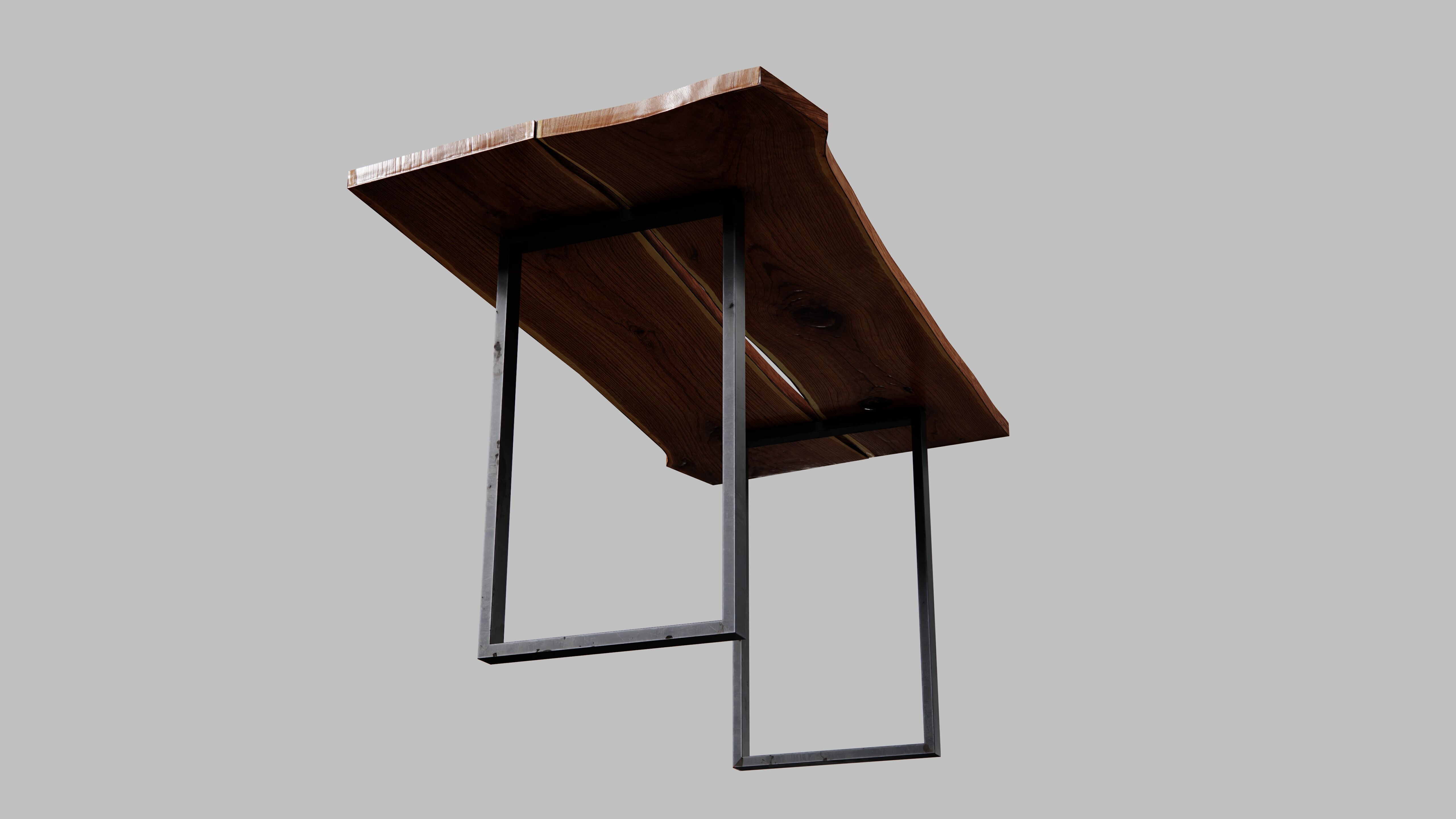 Wood Slab Table 3D model_6