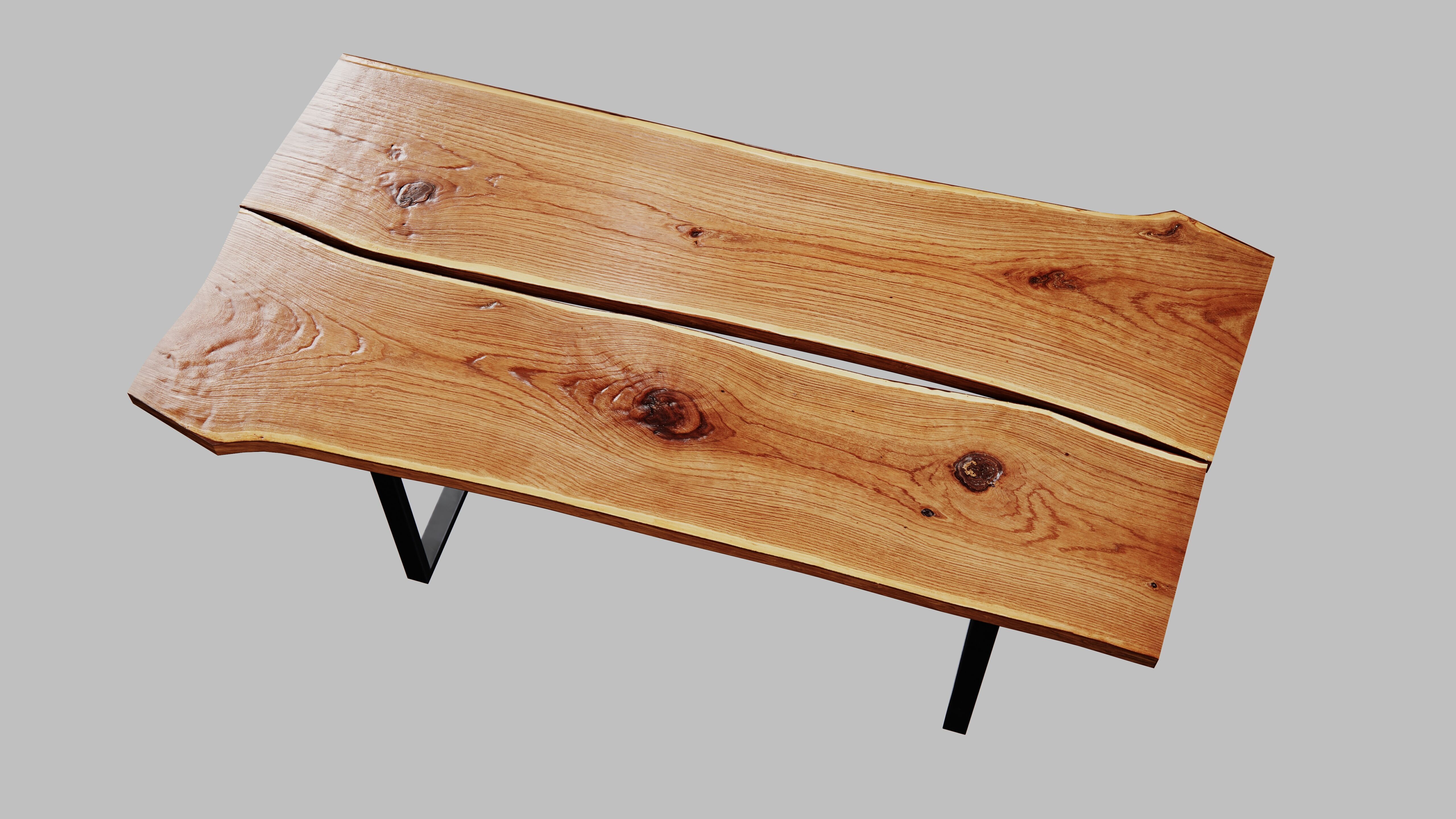 Wood Slab Table 3D model_7