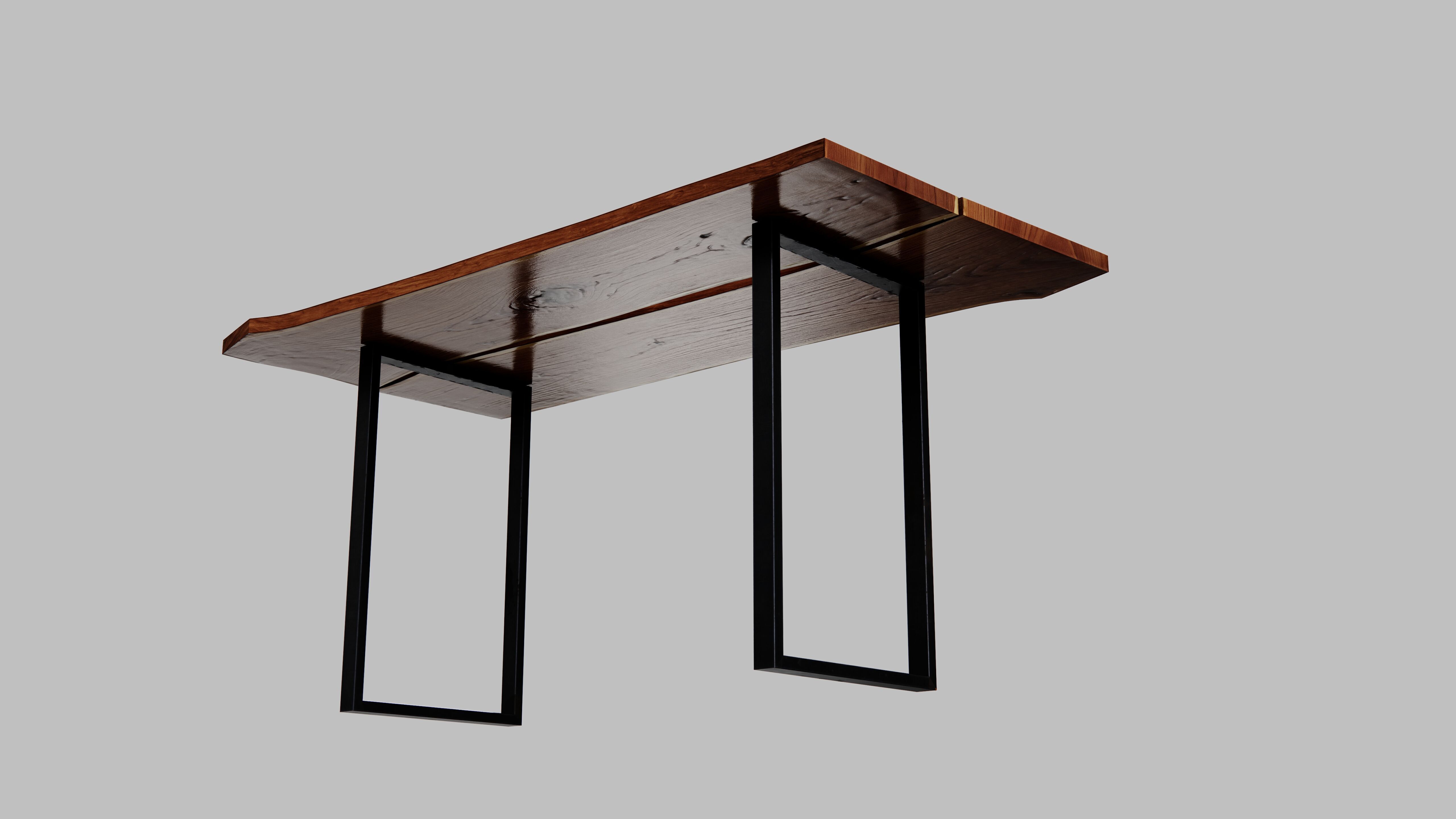 Wood Slab Table 3D model_8