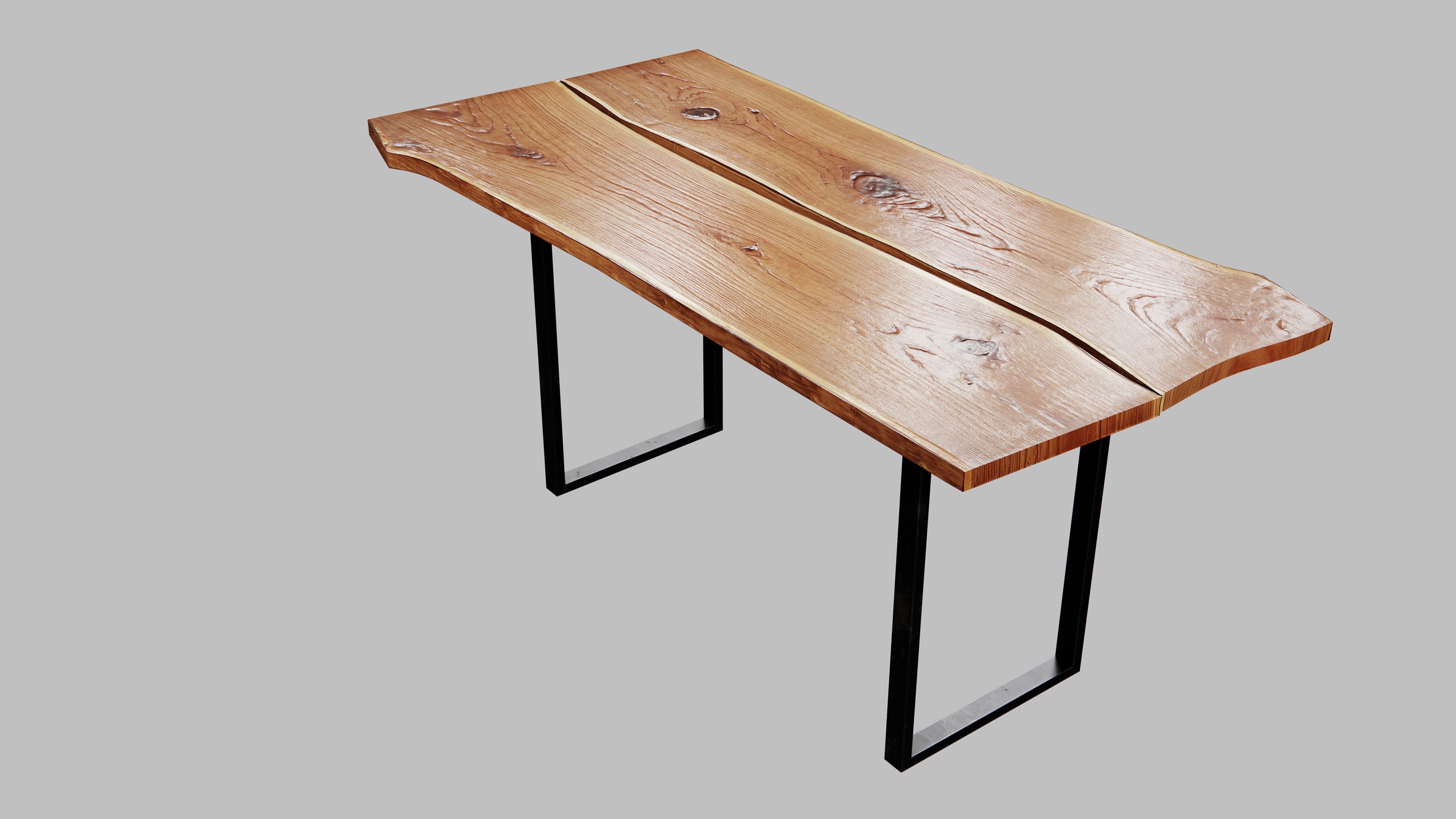 Wood Slab Table 3D model_3