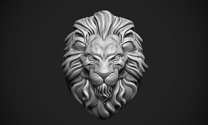 Lion Head Ring 3D print model