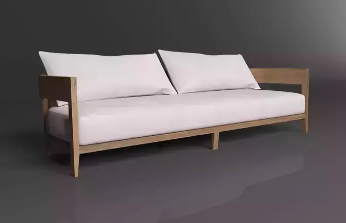Balmain Teak Sofa 3D models