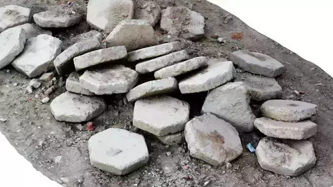 Concrete rubble RAW Scan  3D model