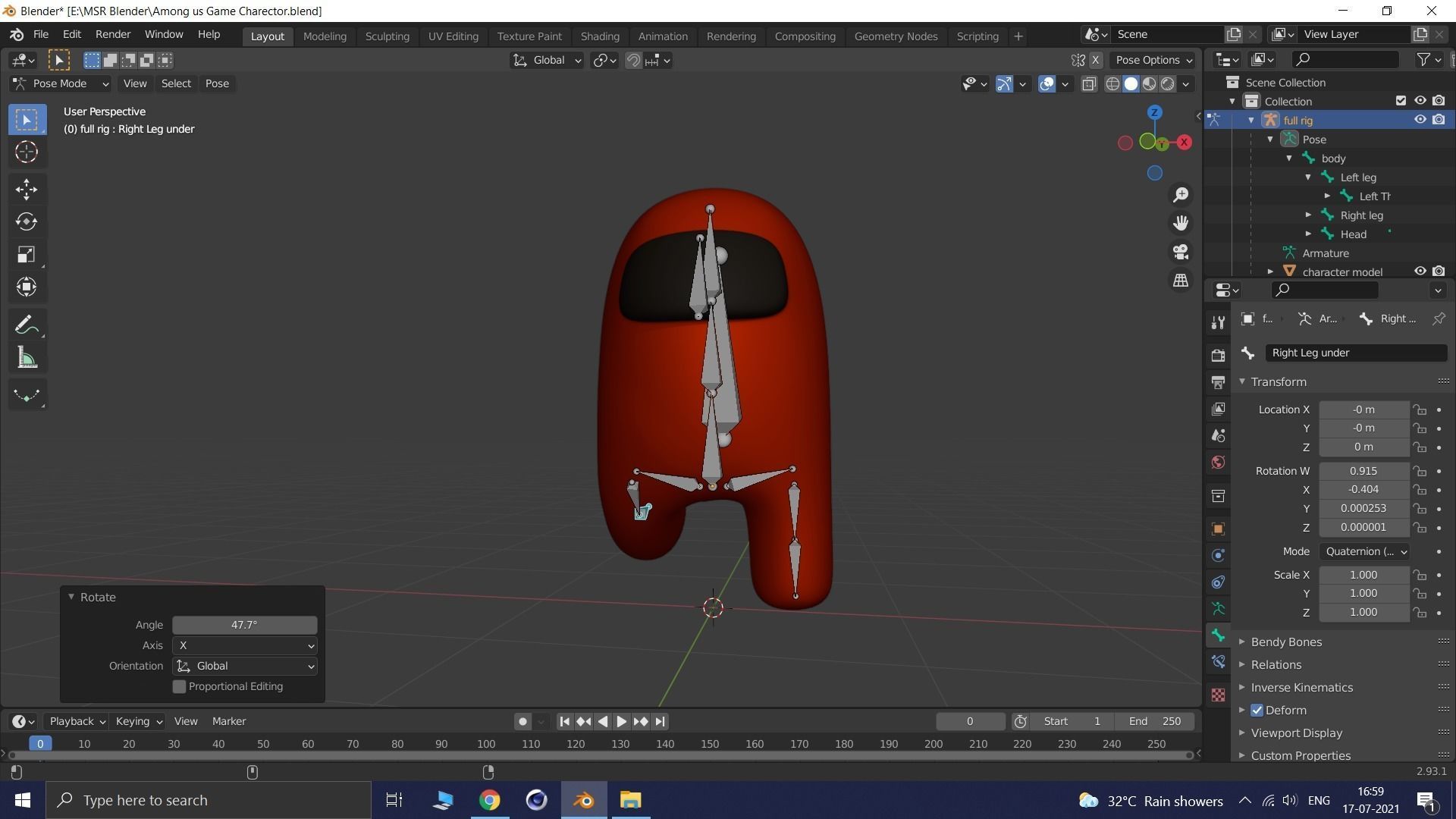 Among us Game Character Free 3D model_2