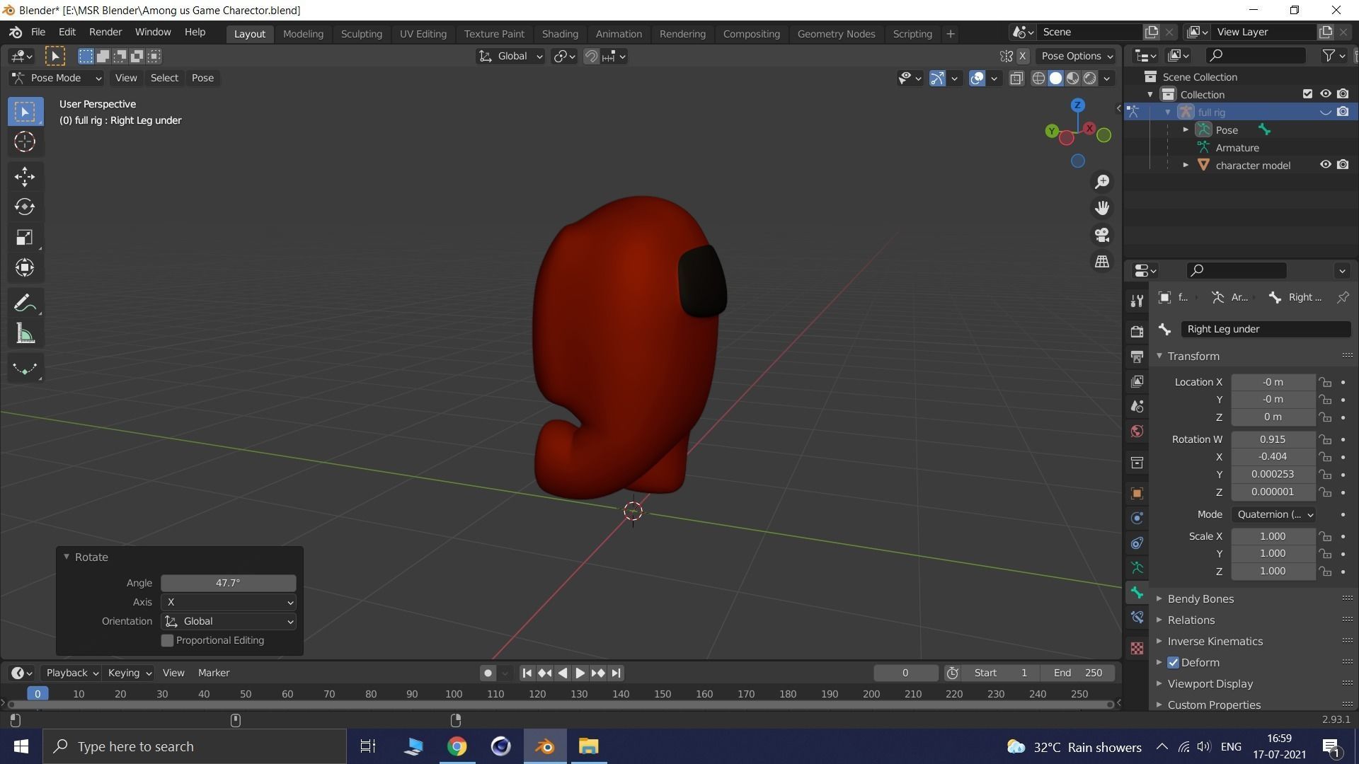 Among us Game Character Free 3D model_5