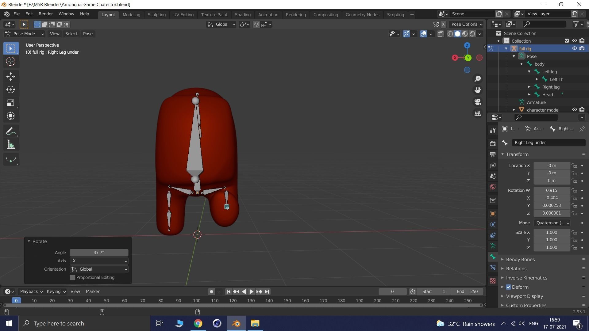 Among us Game Character Free 3D model_12