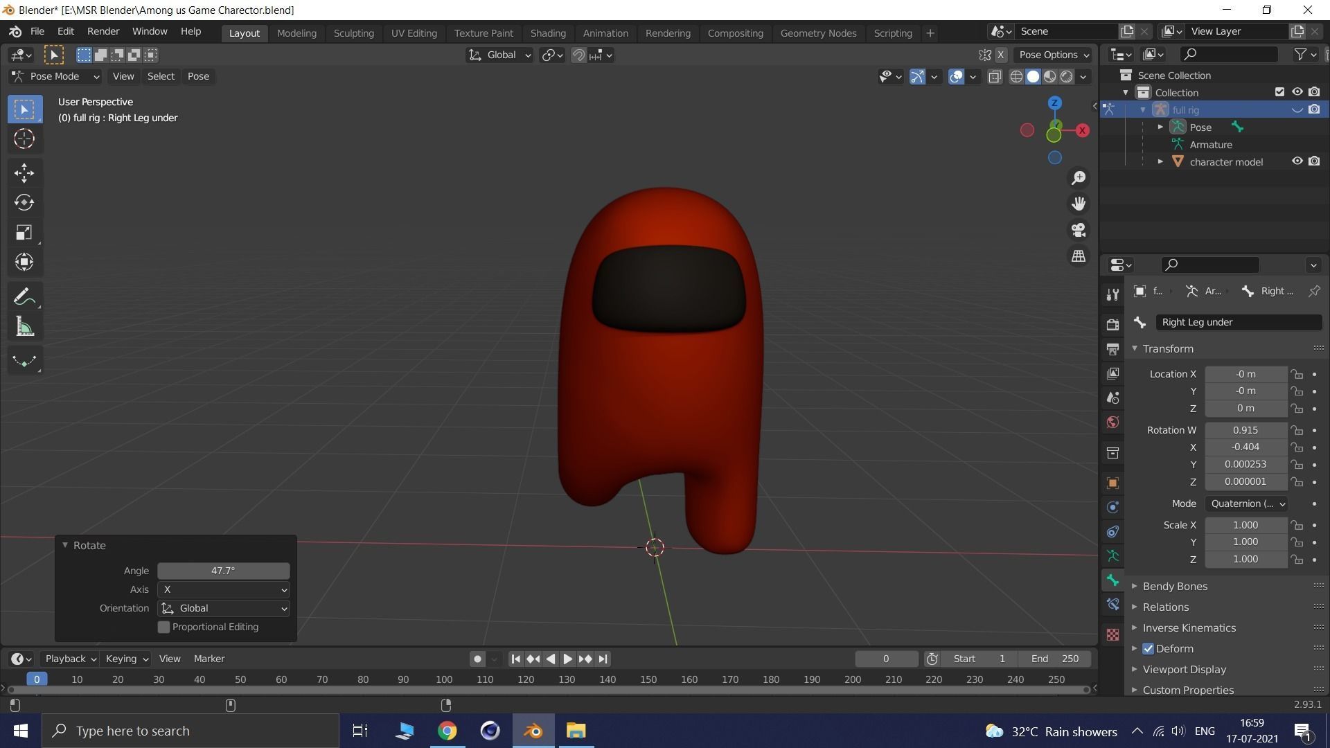 Among us Game Character Free 3D model_4