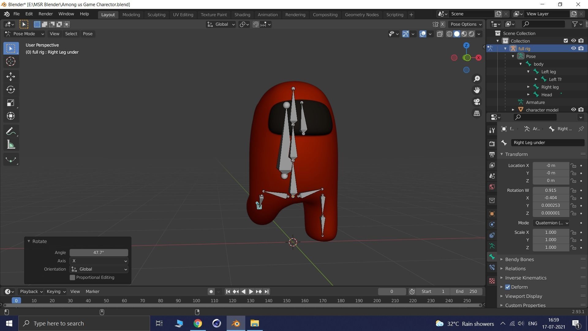 Among us Game Character Free 3D model_11