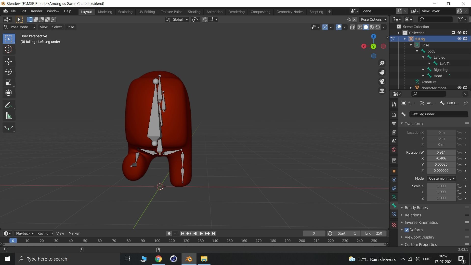 Among us Game Character Free 3D model_9