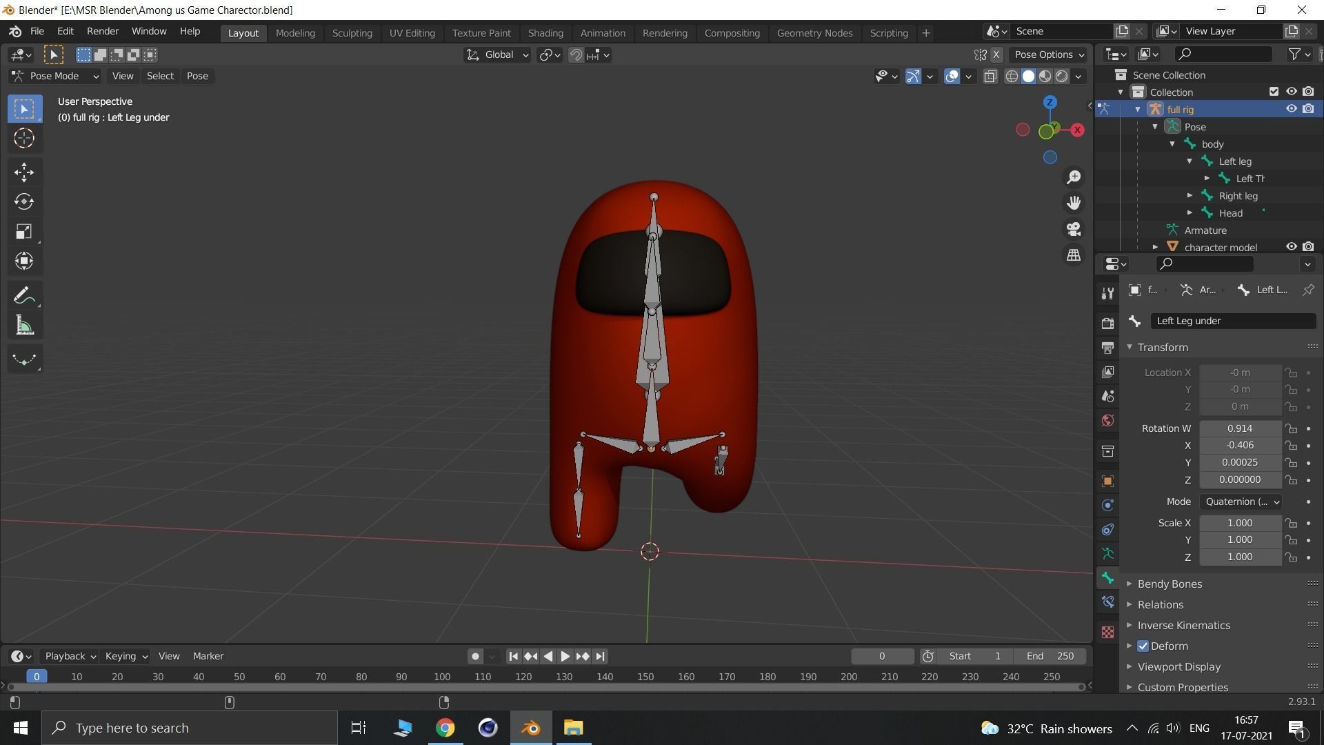Among us Game Character Free 3D model_7