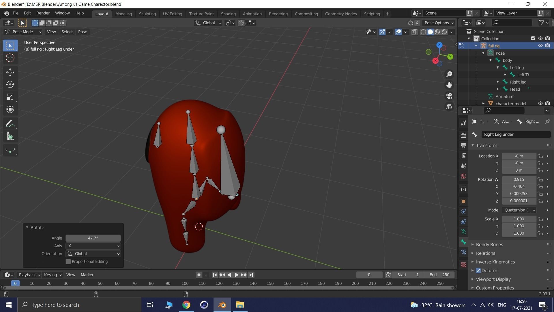 Among us Game Character Free 3D model_13