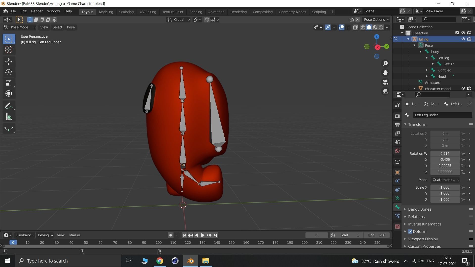 Among us Game Character Free 3D model_8