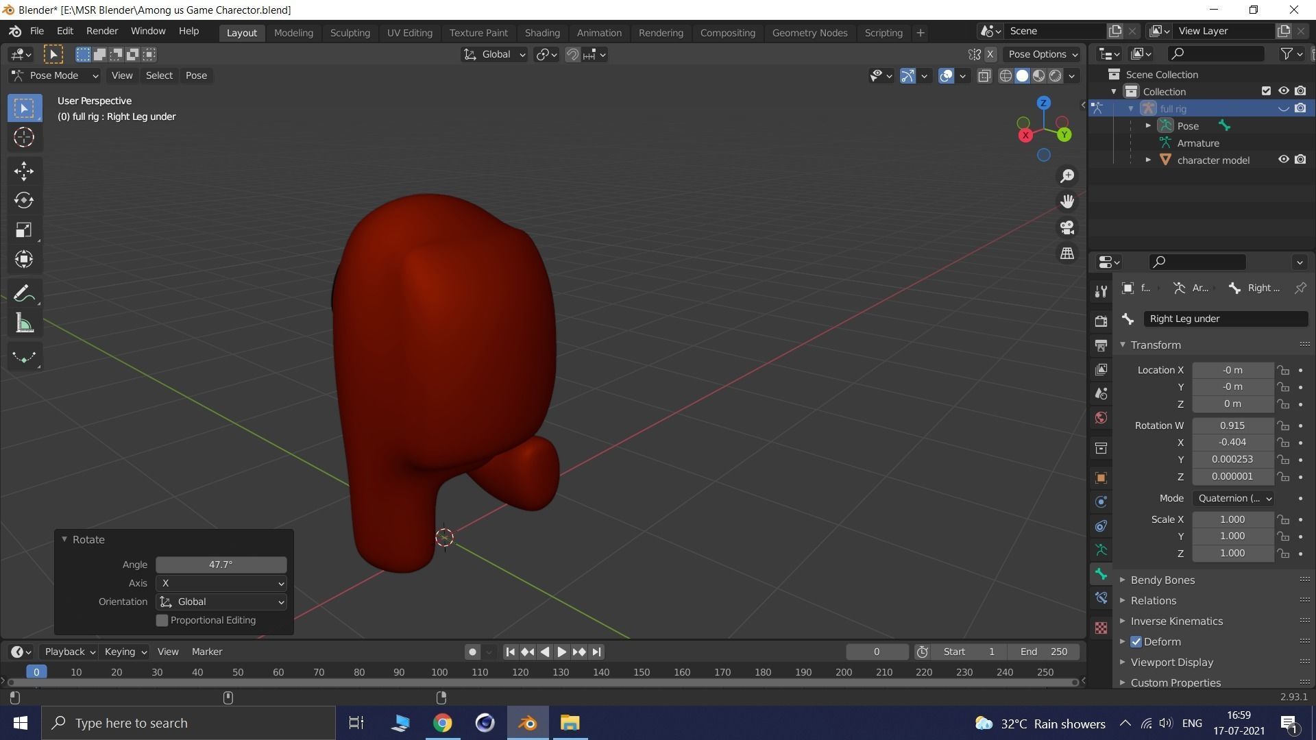 Among us Game Character Free 3D model_3