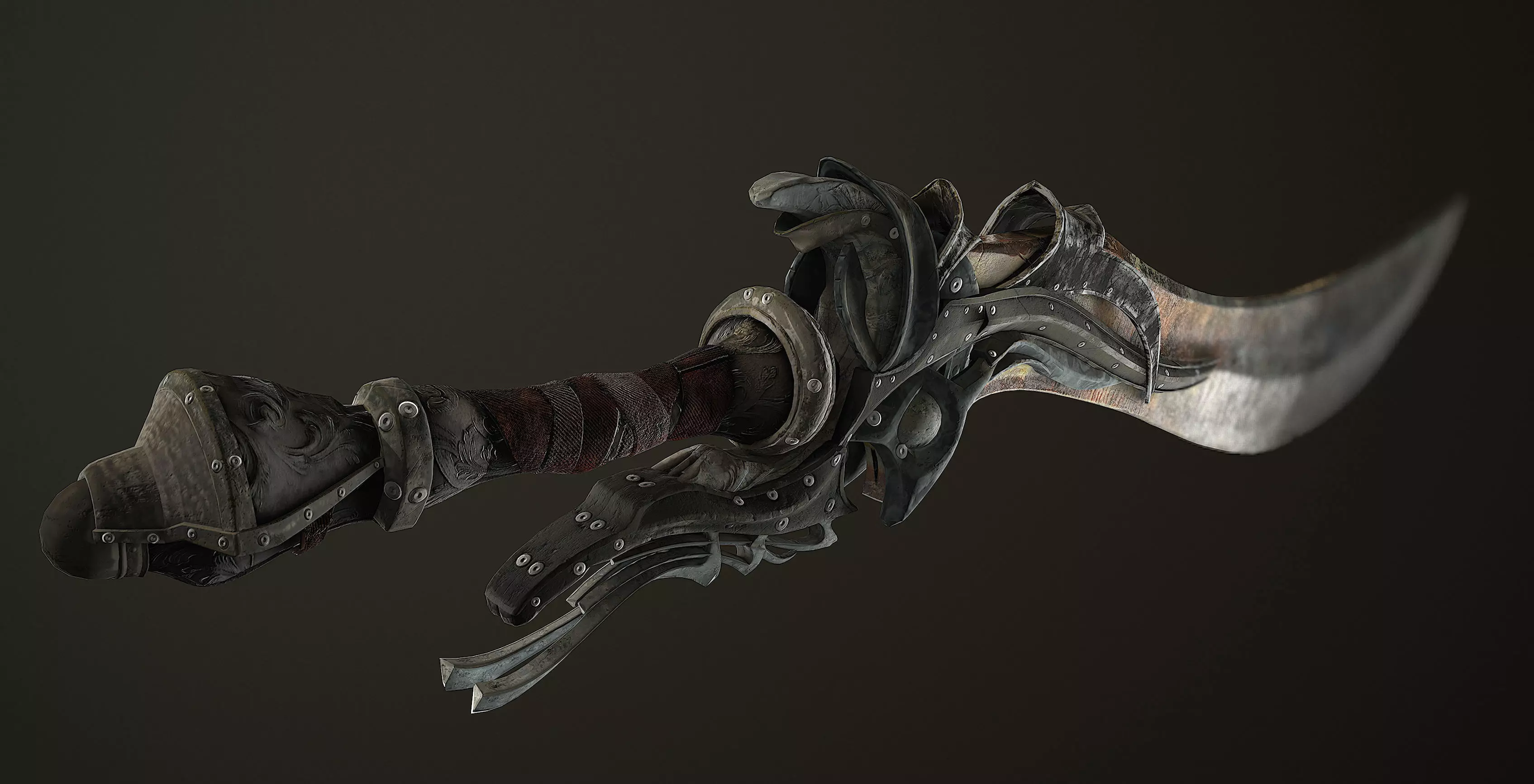 Fantasy sword with PBR textures Free low-poly 3D model