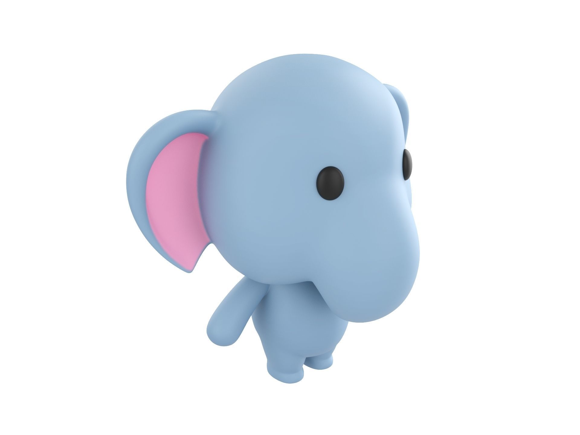 Character136 Rigged Elephant 3D model_3