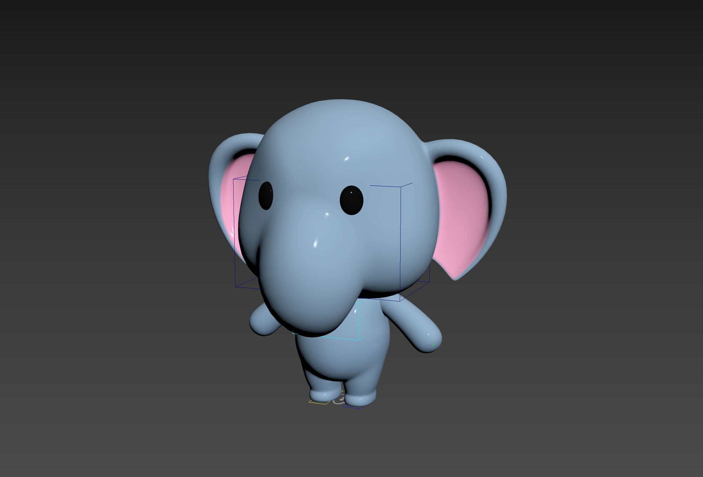 Character136 Rigged Elephant 3D model_11