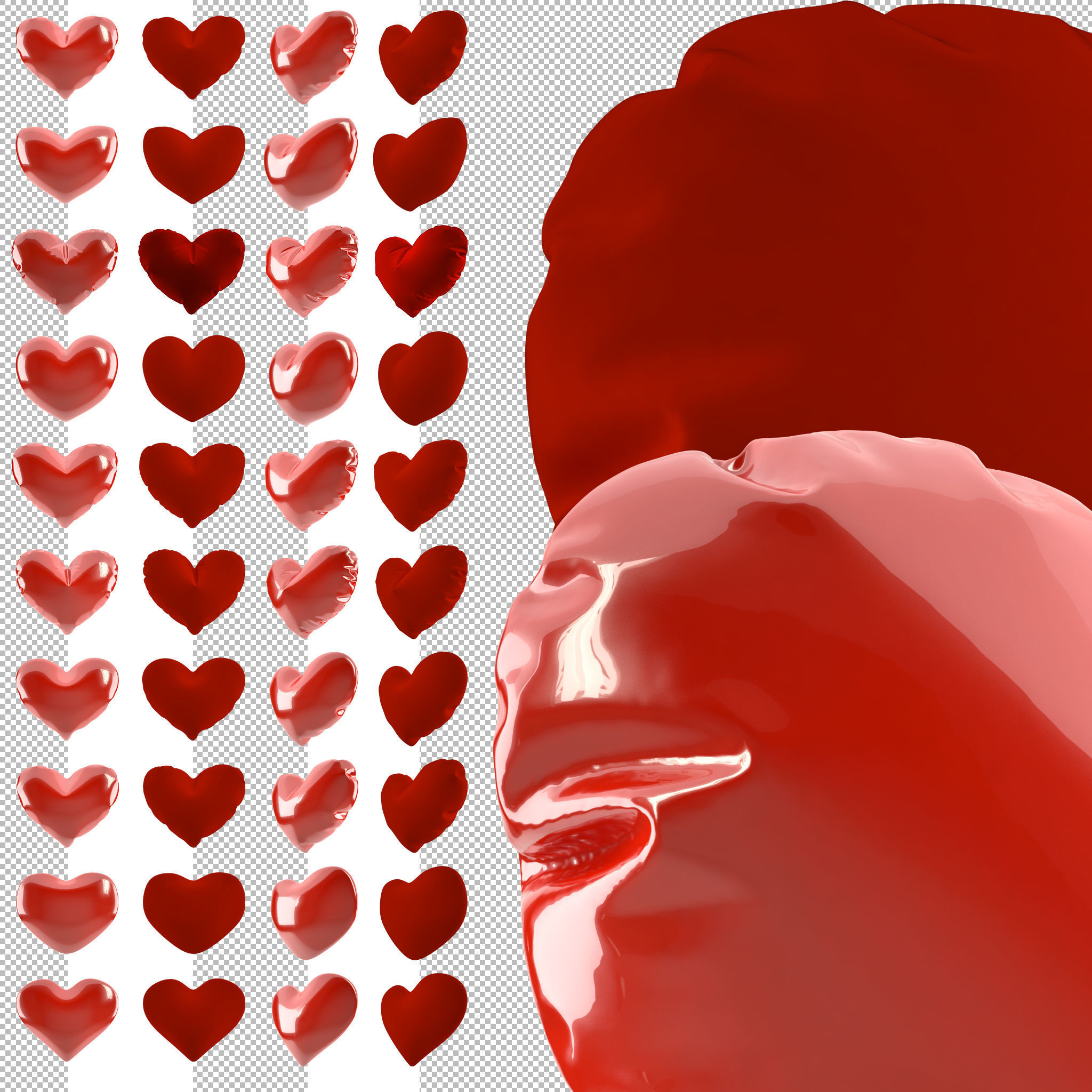 Heart Balloon 3D model_1