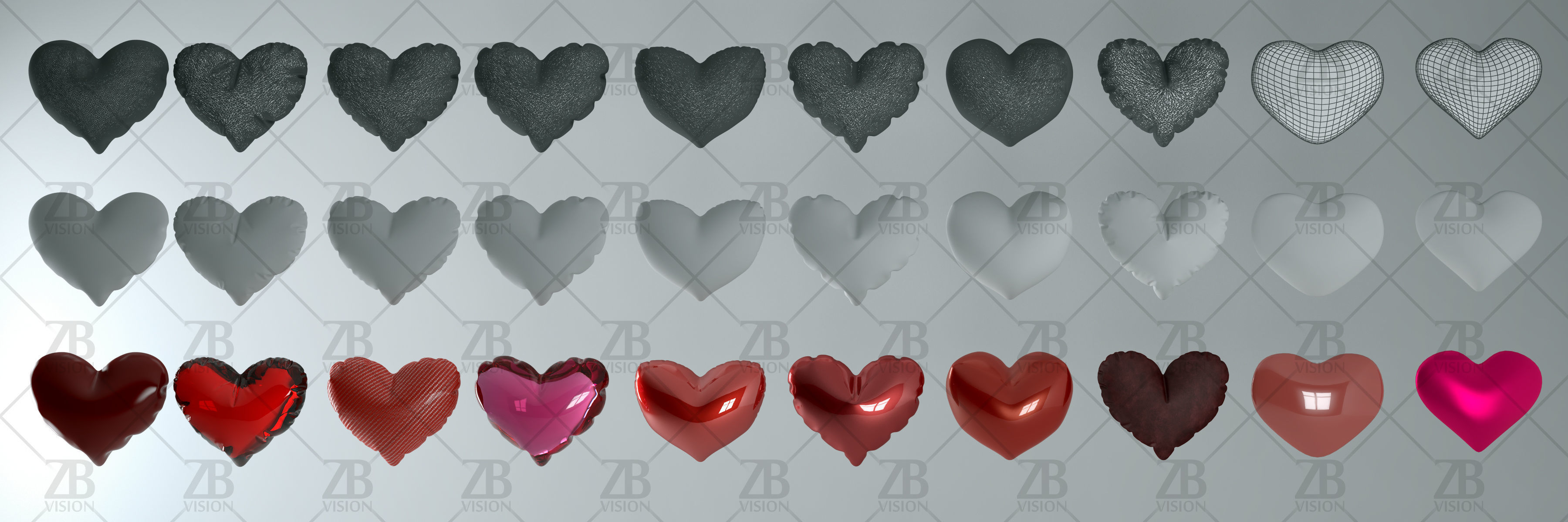 Heart Balloon 3D model_12