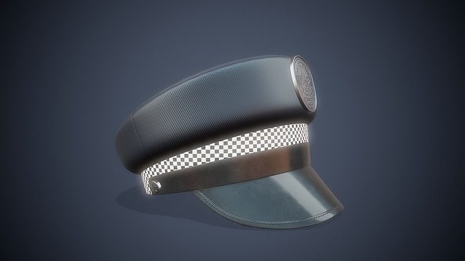 Police Hat - Tutorial Included Low-poly 3D model
