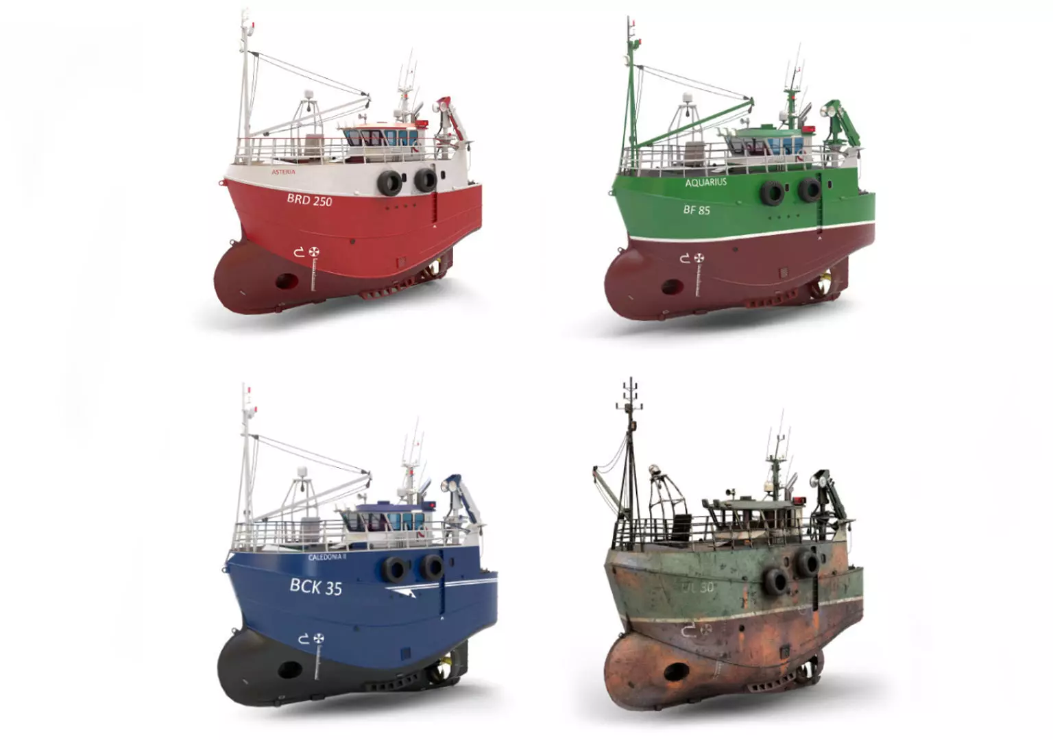 Fishing trawlers collection _0