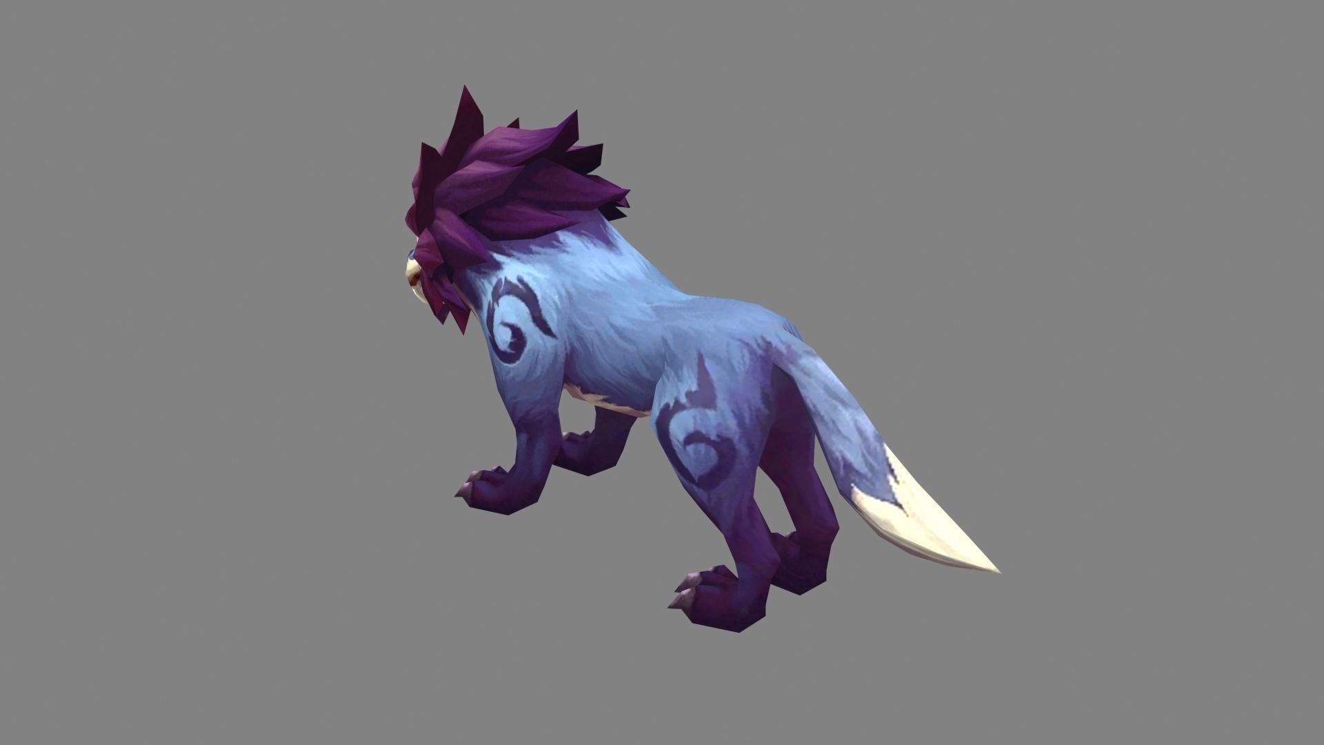 Cartoon wild wolf Low-poly 3D model_2