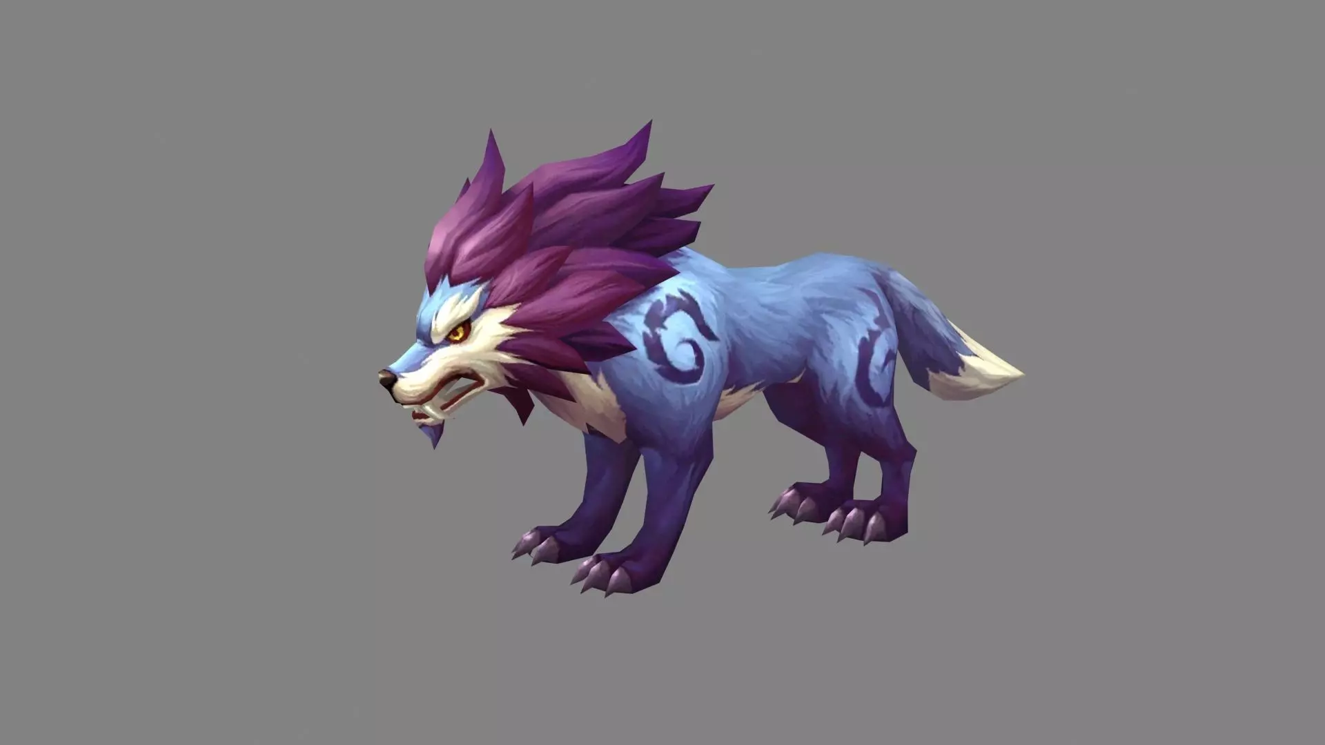 Cartoon wild wolf Low-poly 3D model_0