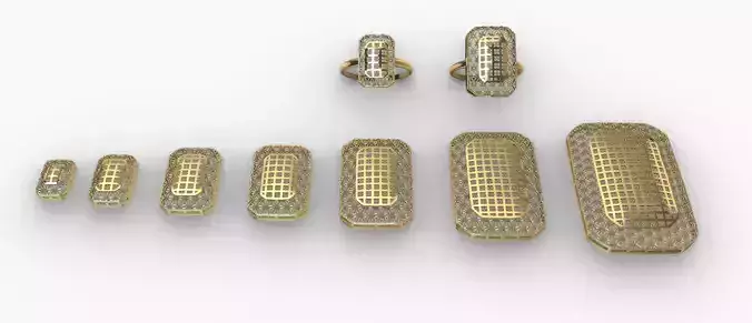 Middle East Style Jewelry Pendant and Ring Set gold silver Set B