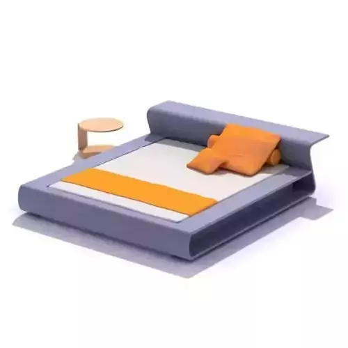 Modern Bed With Night Table