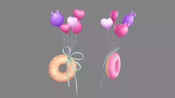 Cartoon Love Balloon - Bread Ring - Swimming Ring