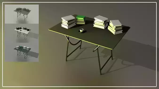 Study Table 3D Model 